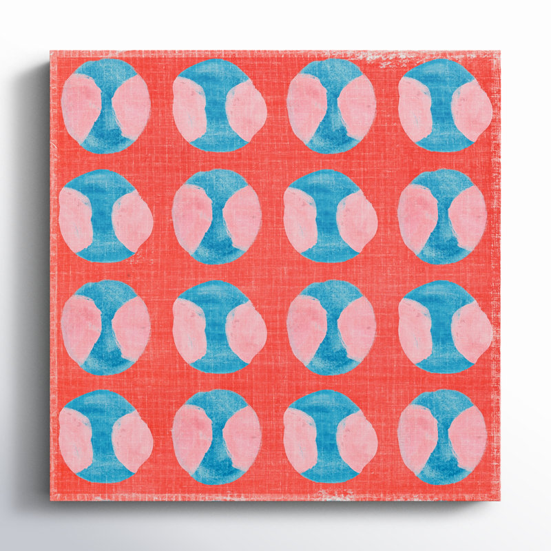 «Fatu Square And Circles I» par Melissa Wang, reproduction, H 12 po x l 12 po, Non, Toile tendue
