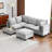 Upholstered Sectional With Coffee Table And Ottoman-108813903