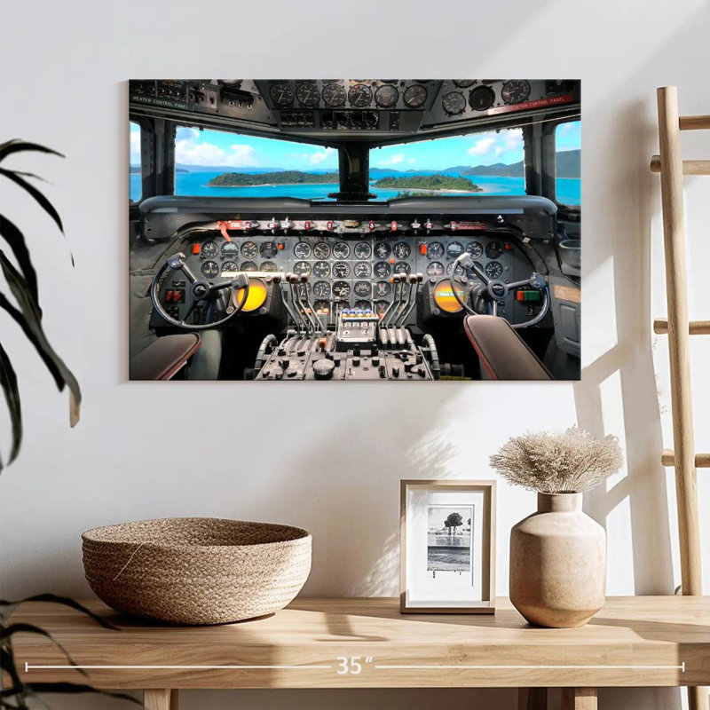 Aircraft Cockpit Canvas Print, 16" H x 24" W x 1.25" D
