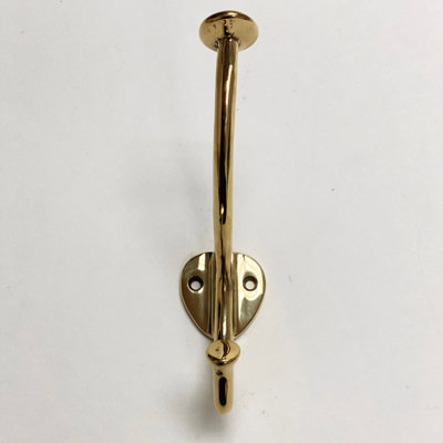Polished Unlacquered Brass Wall Robe Coat Hook