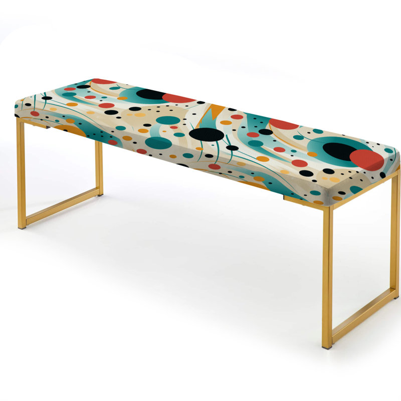 Banc rembourré à pois vert et noir