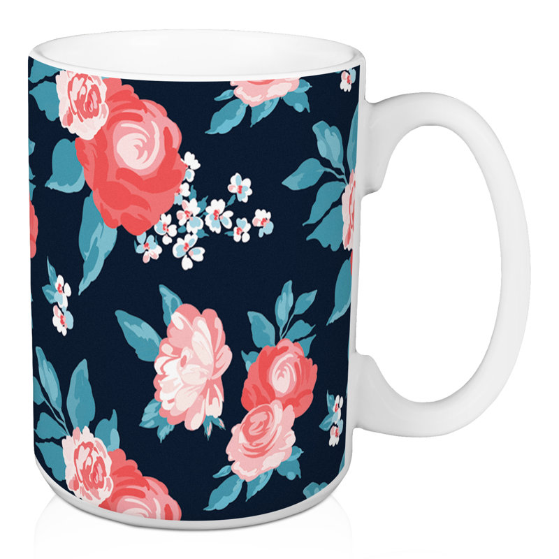 Grande tasse à café floral Damita
