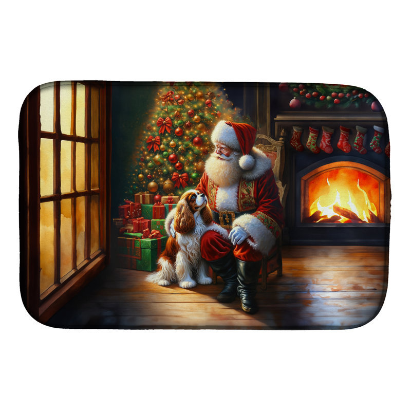 Tapis de vaisselle Cavalier Spaniel and Santa Claus