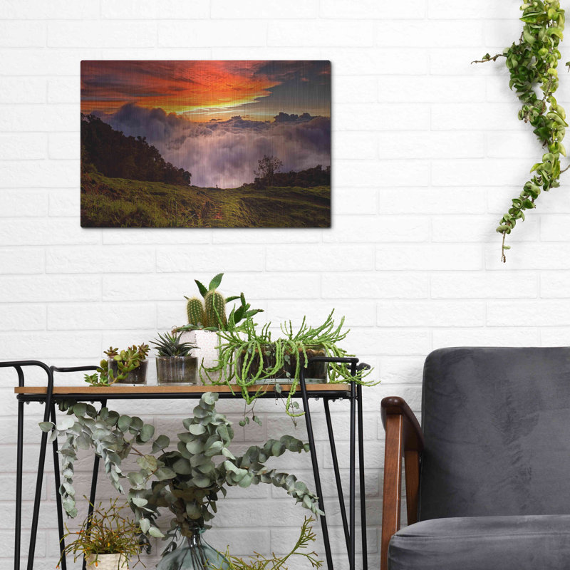«Valley Clouds at Sunset», art mural en métal, H 12 po x l 16 po