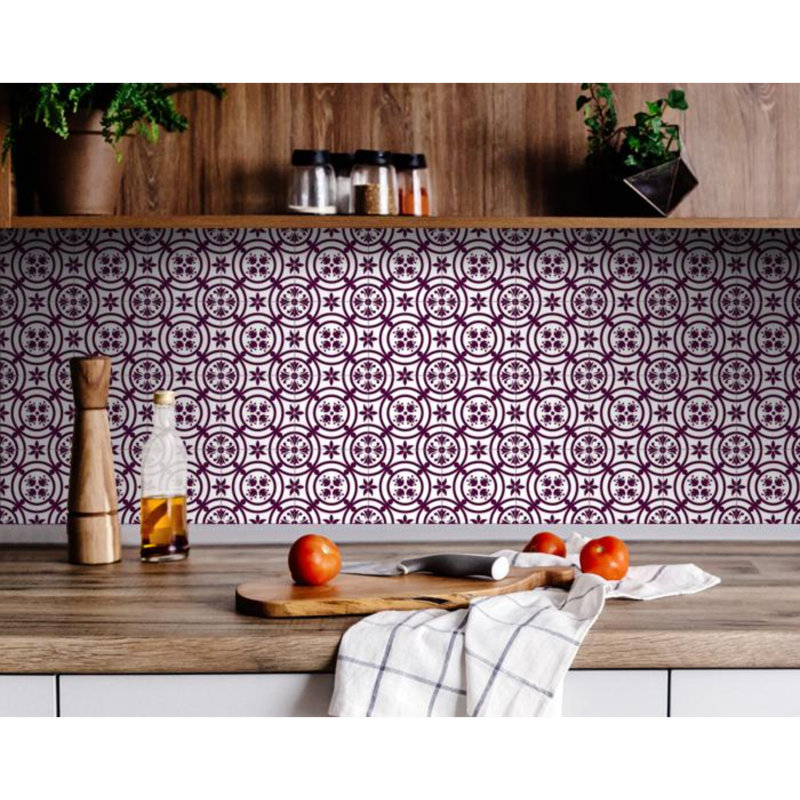Carreau de mosaïque en vinyle Merlot, H 7 po x l 7 po x P 0,1 po