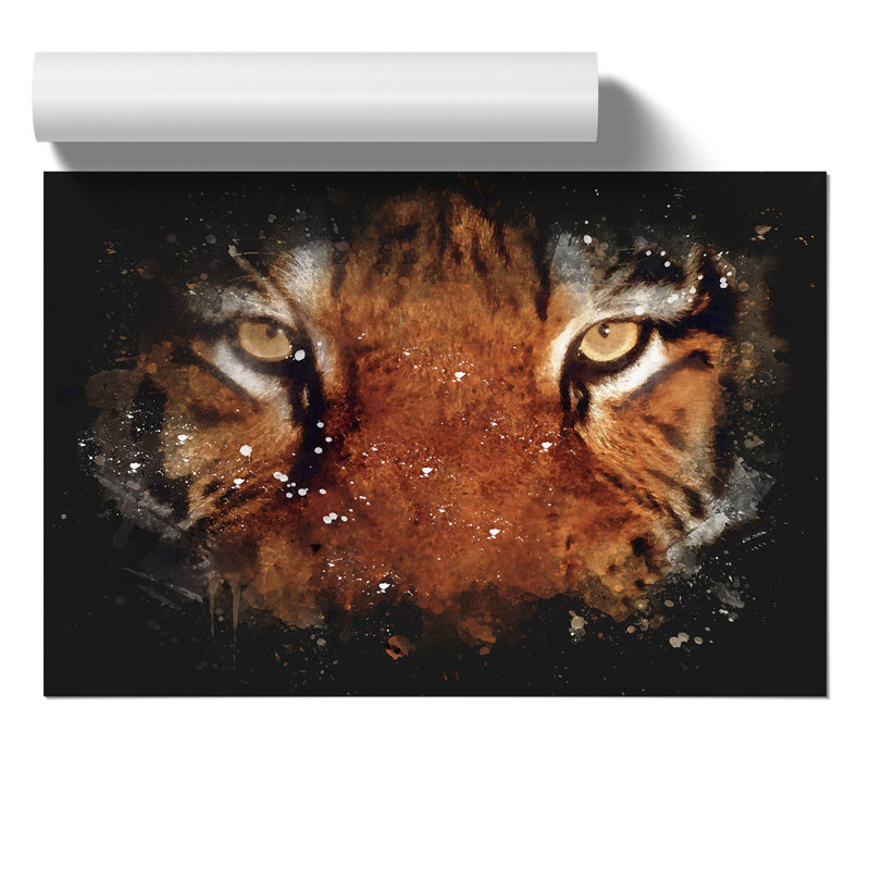 Tiger Paint Splash - Frameless Print, 21cm H x 30cm W x 0.1cm D