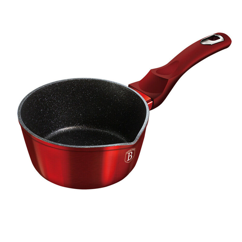 1.2L Non-Stick Aluminium Saucepan, Red