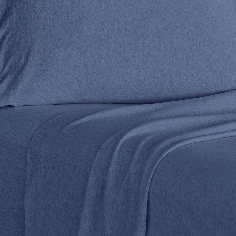 Ensemble de draps Brooklyn, Bleu, Ensemble de draps pour très grand lit avec 2 taie