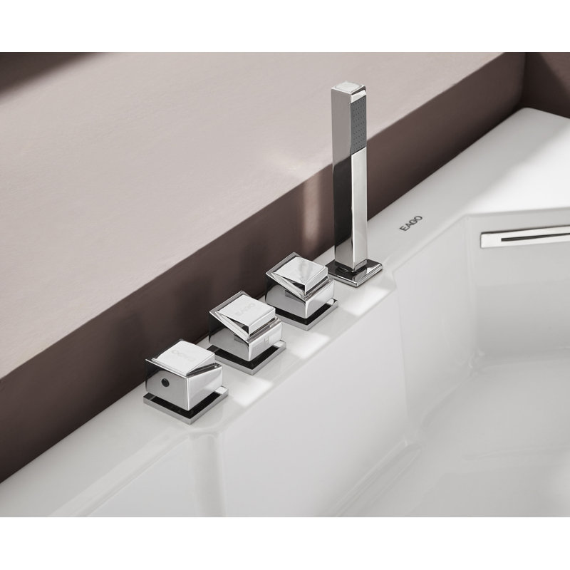 59'' x 59'' Whirlpool Acrylic Bathtub with Faucet