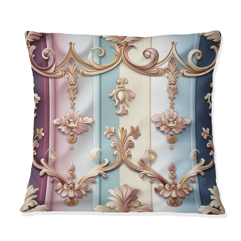 Coussin décoratif rayé bleu royal Royal Embrace, 16 po x 16 po