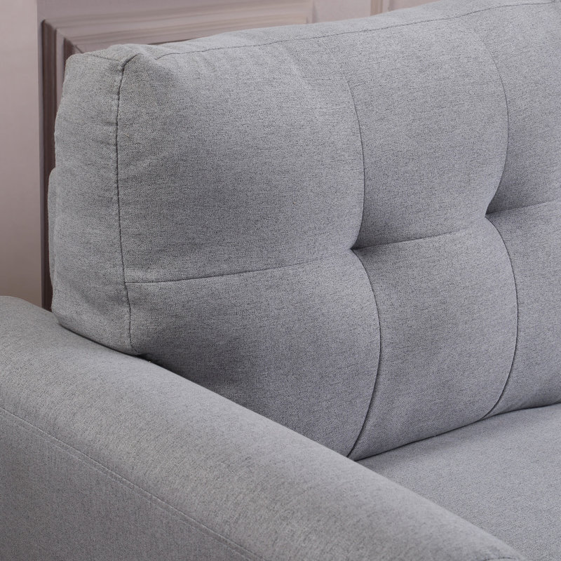 Mobilier moderne en lin, gris-bleu, 1 + 3, confortable et durable avec revêtement,