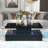 Coffee Table Cocktail Table Modern Industrial Design with LED lighting, 16 colours with a remote control (Black)