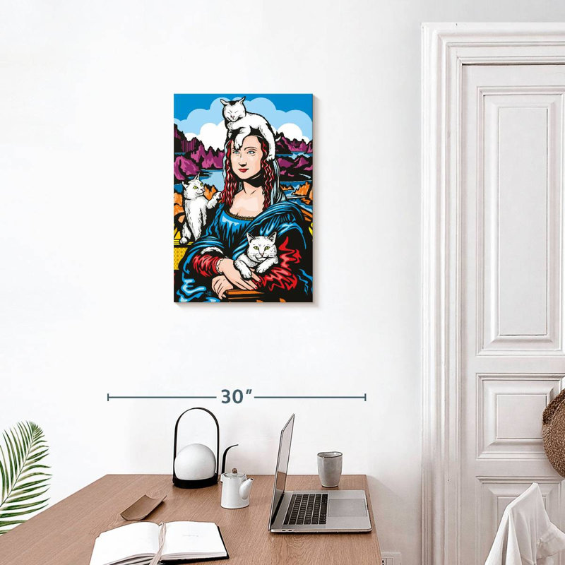 Ketti Mona Lisa With Cats, 24" H x 16" W