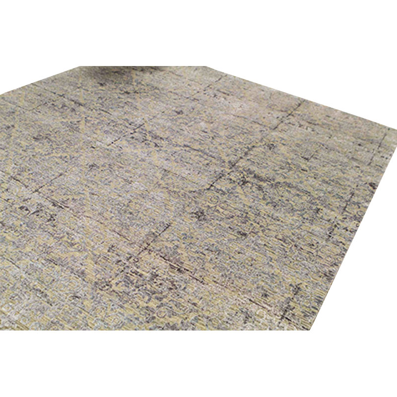 Hand-Knotted High-Quality Beige and Silver Area Rug