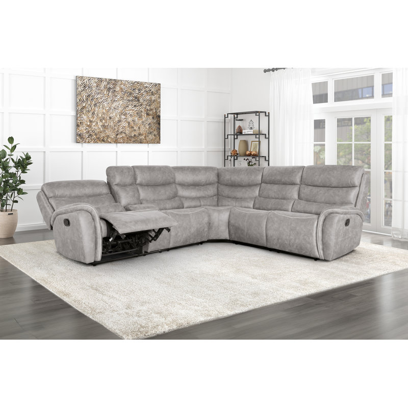 Canapé modulaire 3 pièces Rieka, gris