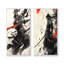 China Warrior dans les tons de noir et de rouge III - ensemble d'art mural Warrior China 2 pièces-39094141-39094142