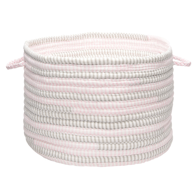 Panier en coton Banneker, Rose / gris