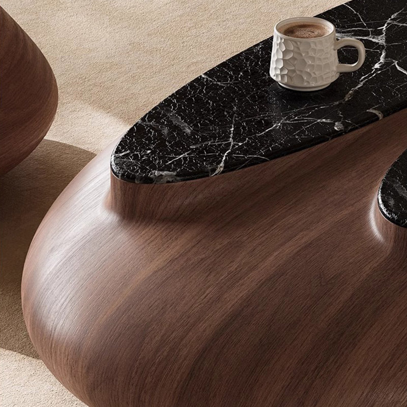 47.24" Artificial Walnut Veneer Coffee Table Set