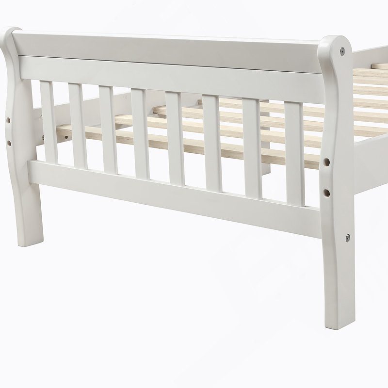 Lit plateforme Wood, Blanc