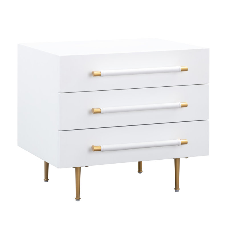 Table de chevet en bois, Blanc