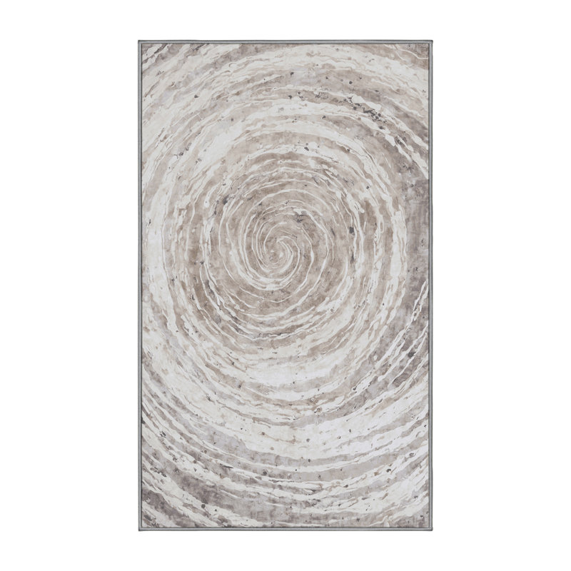 Tapis gris lavable à la machine, Rectangle 8 pi x 10 pi
