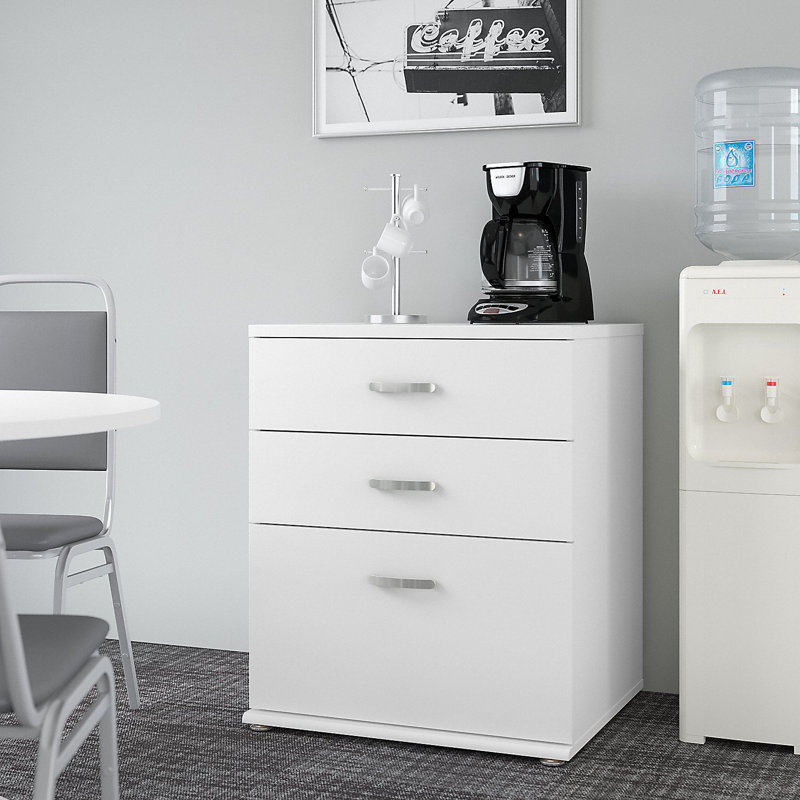 Universal Storage 28.35 " Wide 3 - Drawer Storage Cabinet with, White