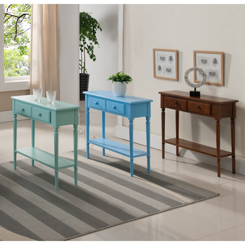Coastal Solid + Manufactured Wood Narrow Sofa Table, Kiwi Green