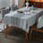 Byrge Striped Cotton Blend Tablecloth-874264630-885307105