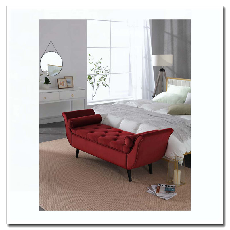 Banc de 65 pouces de long, Rouge