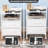 Bedside Table With Charging Station, Bedroom Side Table With 2 Fabric Drawers, Small Storage Sofa End Table With Open Shelf And 4 Wheels, Nightstand For Living Room, Hallway-1412908991
