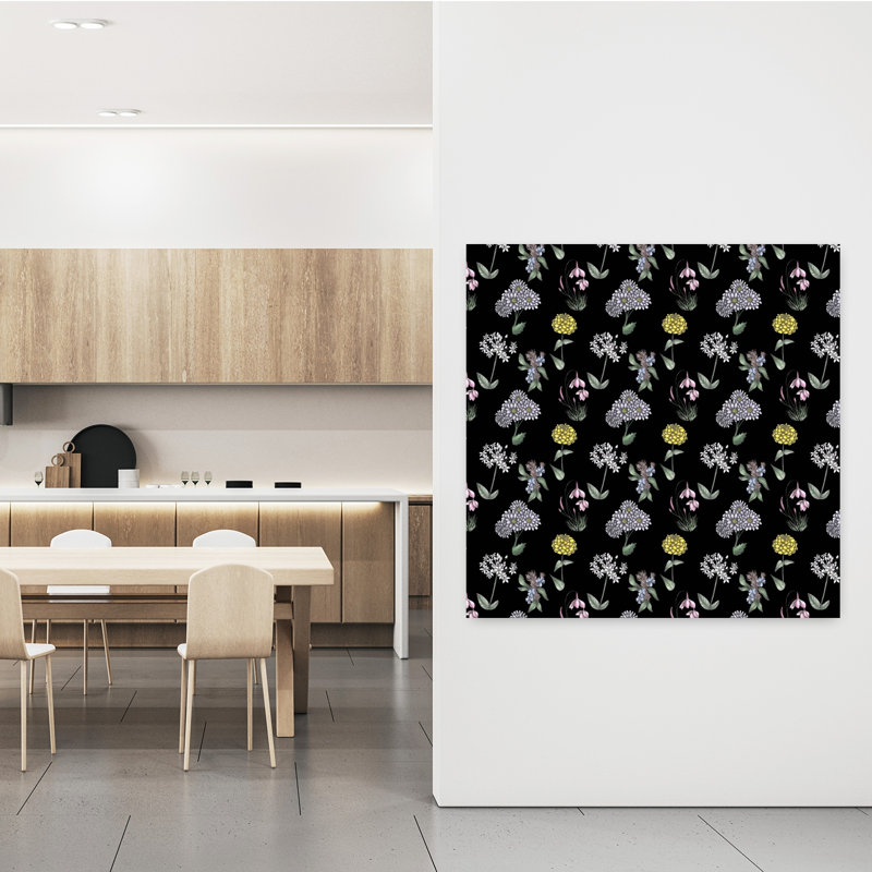 Art contemporain, art floral naturel, H 48 po x l 48 po