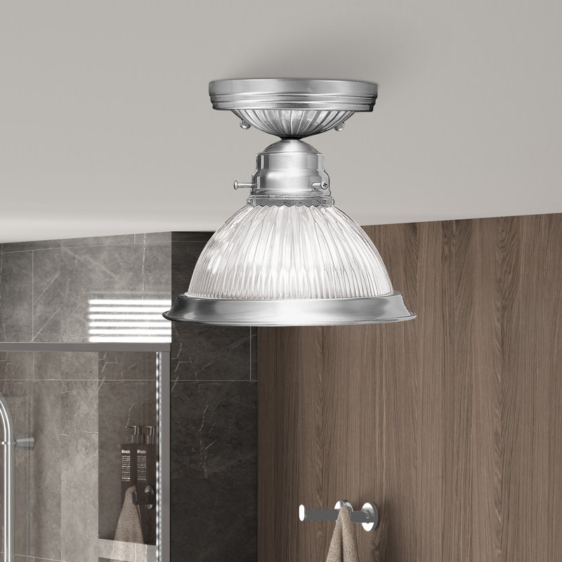 Plafonnier encastré 1 lumière 7,75 po Maynes, Nickel brossé