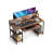 Computer Desk, Home Office White With Keyboard Tray, Study Writing Table Studio Work With Shelf-1041601870-1041601871