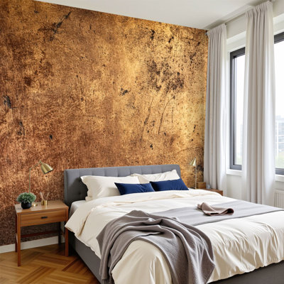 Peel and Stick Wallpaper Worn copper texture patina Wall Murals 100"H x 144"W Removable PVC Wall Paper Self-Adhesive Wall Paintings Art Decor for Bedroom Living Room