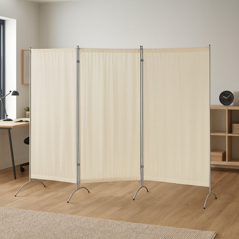 Cloison pliante à 3 panneaux l 102 po x H 71 po Jimena, Beige