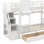 Lit superposé simple au-dessus d'un lit simple avec tiroirs, tablettes et glissoire-1575281924