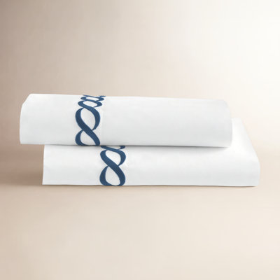Brenna 300 Thread Count Embroidered Cotton Blend Percale Pillowcases (Set of 2)