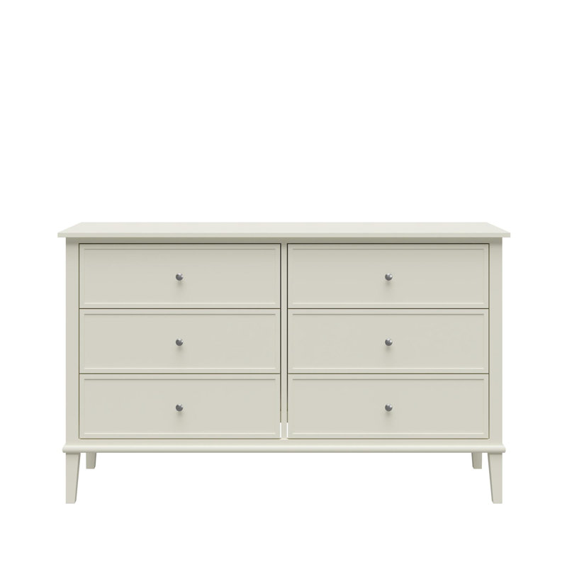 Coiscou 140 cm W Chest of 6 Drawers, White