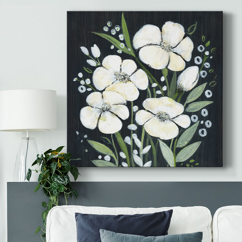 Champ de coquelicots II sur toile, H 8 po x l 8 po x P 1,5 po