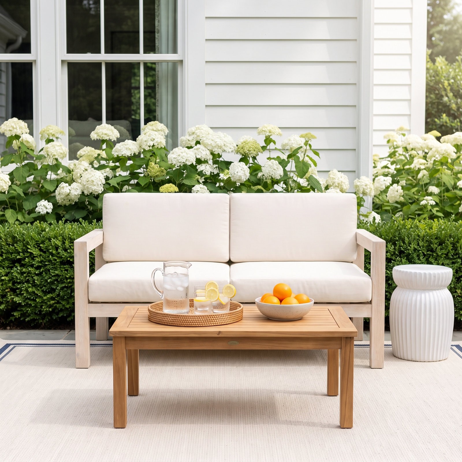 Rosa 57" Eucalyptus Patio Loveseat