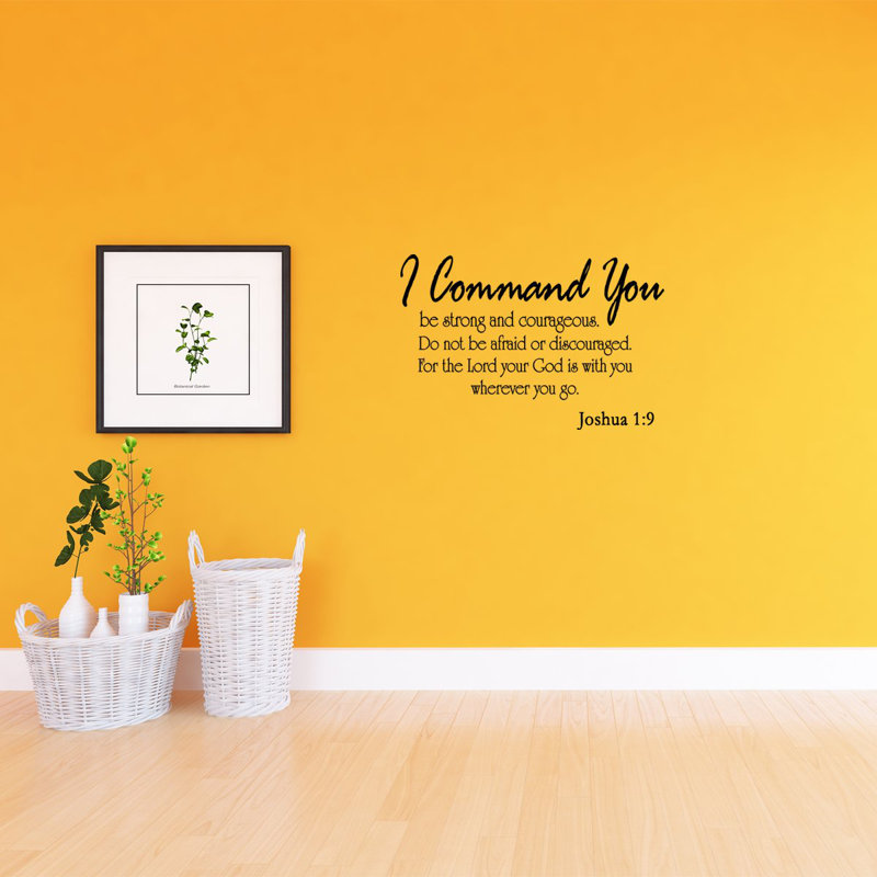 Décalcomanie murale courageous joshua 1-9 de la "i command you be strong" Grasty, H 21 po x l 35,5 po