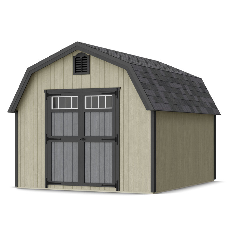 Colonial Greenfield Barn Outdoor Wood Storage Shed, No, 10' x 12'