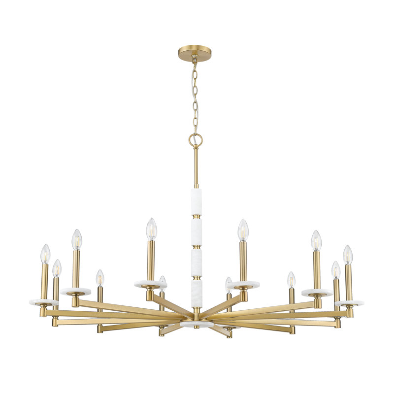 Lustre moderne Kaden, 12 lumières, Doré, H 29,5 po x l 48 po x P 48 po