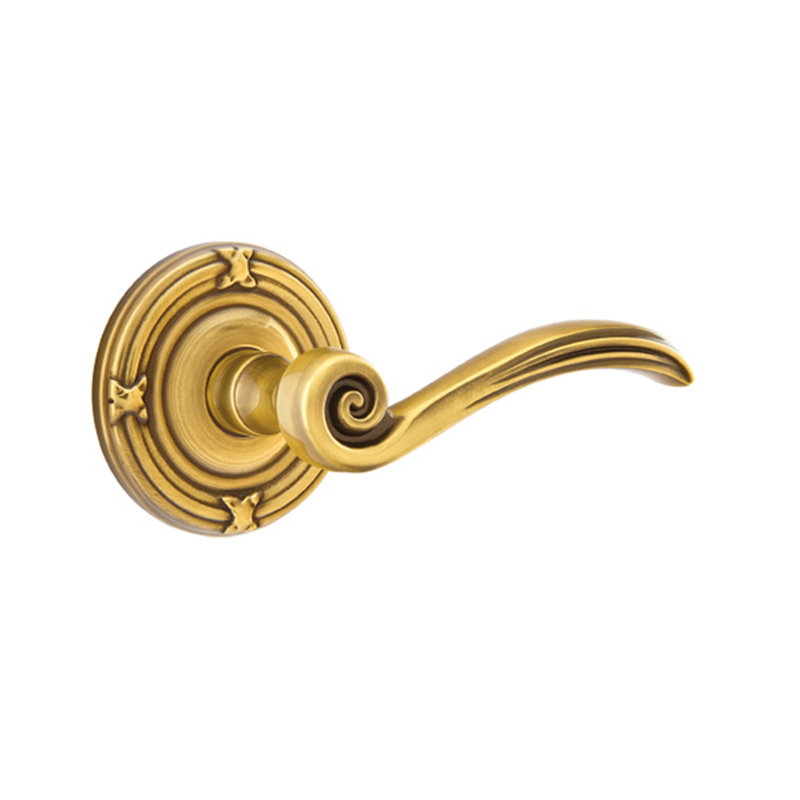 Elan Double Dummy Door Lever, Right, French Antique Brass