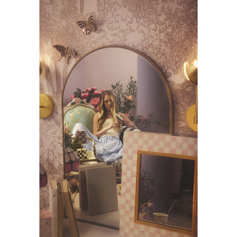 Rosy Check Enamel Wall Mirror