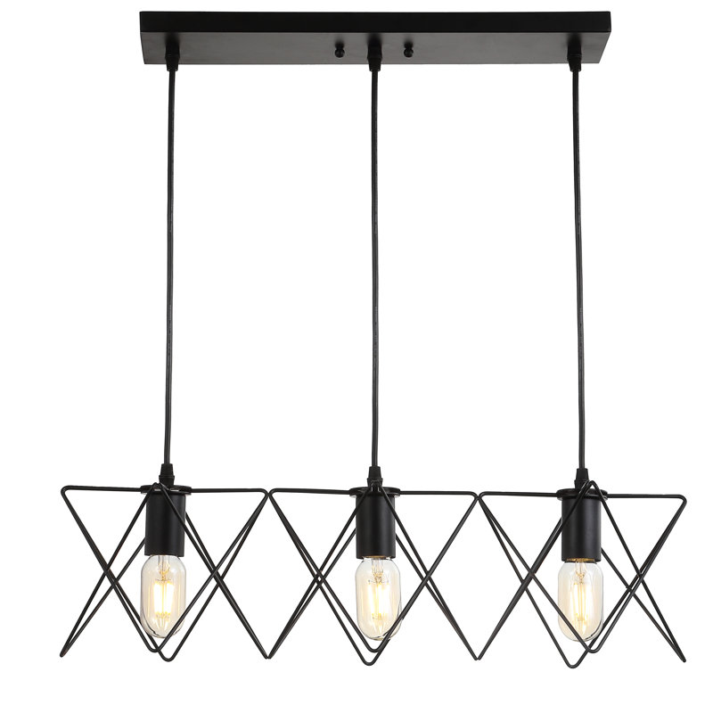 Luminaire suspendu linéaire à 3 lumières pour îlot de cuisine Hemenway