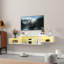 Meuble télé flottant mural 65,35 po avec 20 DEL de couleur et station de charge-1238425741