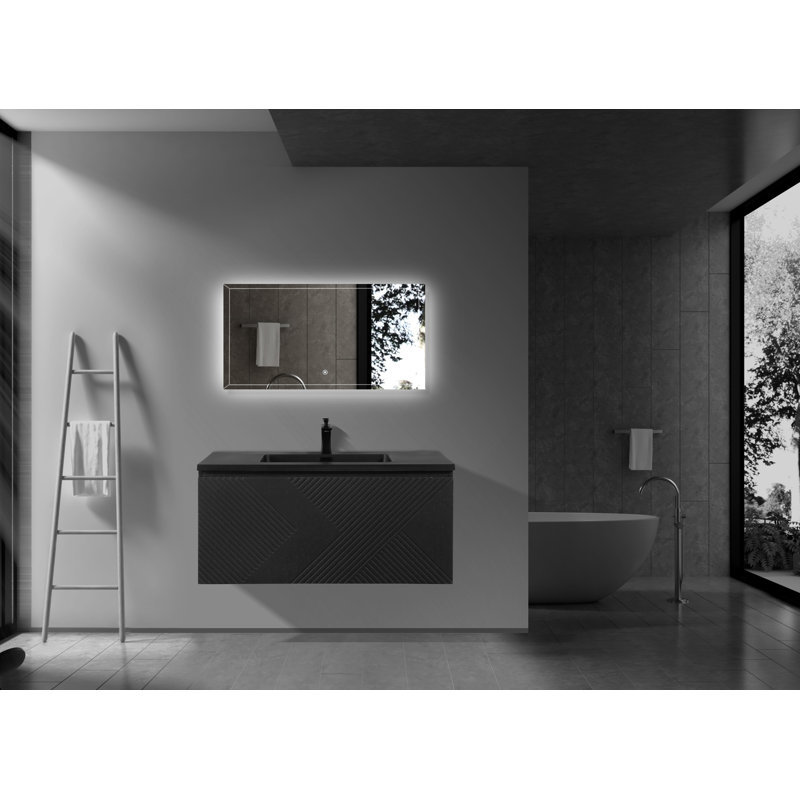 Ensemble de meuble-lavabo mural simple 39 po Bohostice