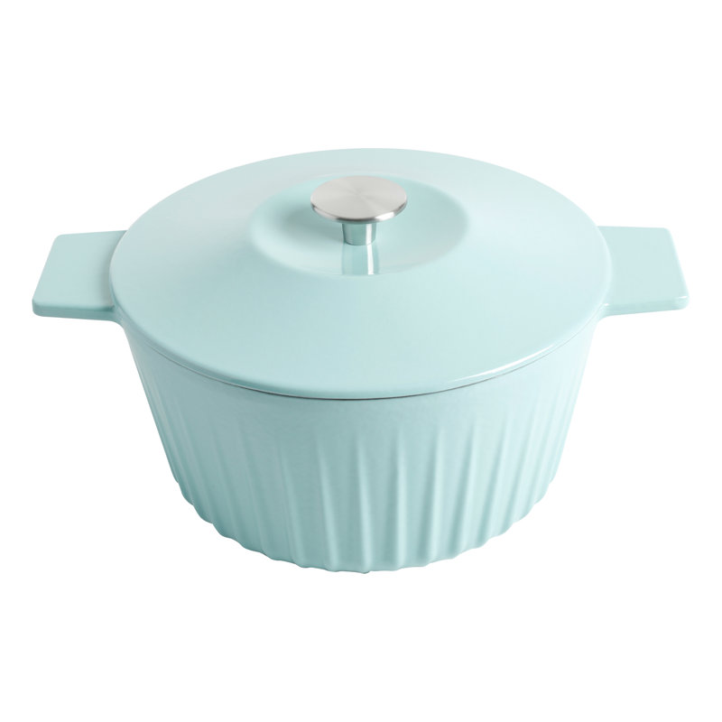 Cocotte en fonte émaillée avec couvercle Martha Stewart Eastholm, Bleu Martha, 5 pintes