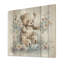 Ours en peluche Olga dans un lit de bébé avec fleurs II - impression sans cadre sur bois-1150703975